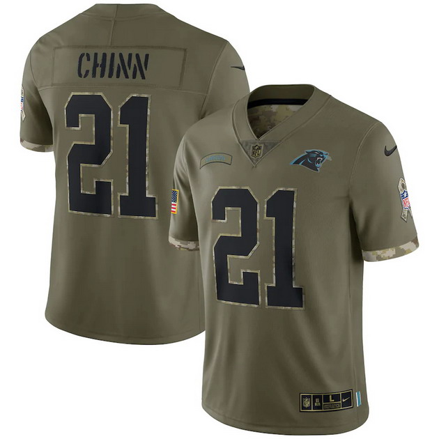 mens nike jeremy chinn olive carolina panthers 2022 salute to service limited jersey